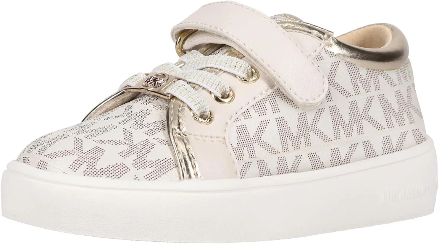 Michael Kors Kids Footwear Girls JEM RALLEY PS Sneaker, Vanilla/Pale Gold, 9 Toddler