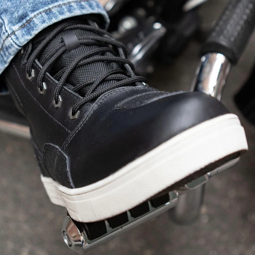 Milwaukee Leather MBM9002 Men's Black Leather Reinforced Street Biker Riding Shoes w/Shift Protect Ankle Support - 11