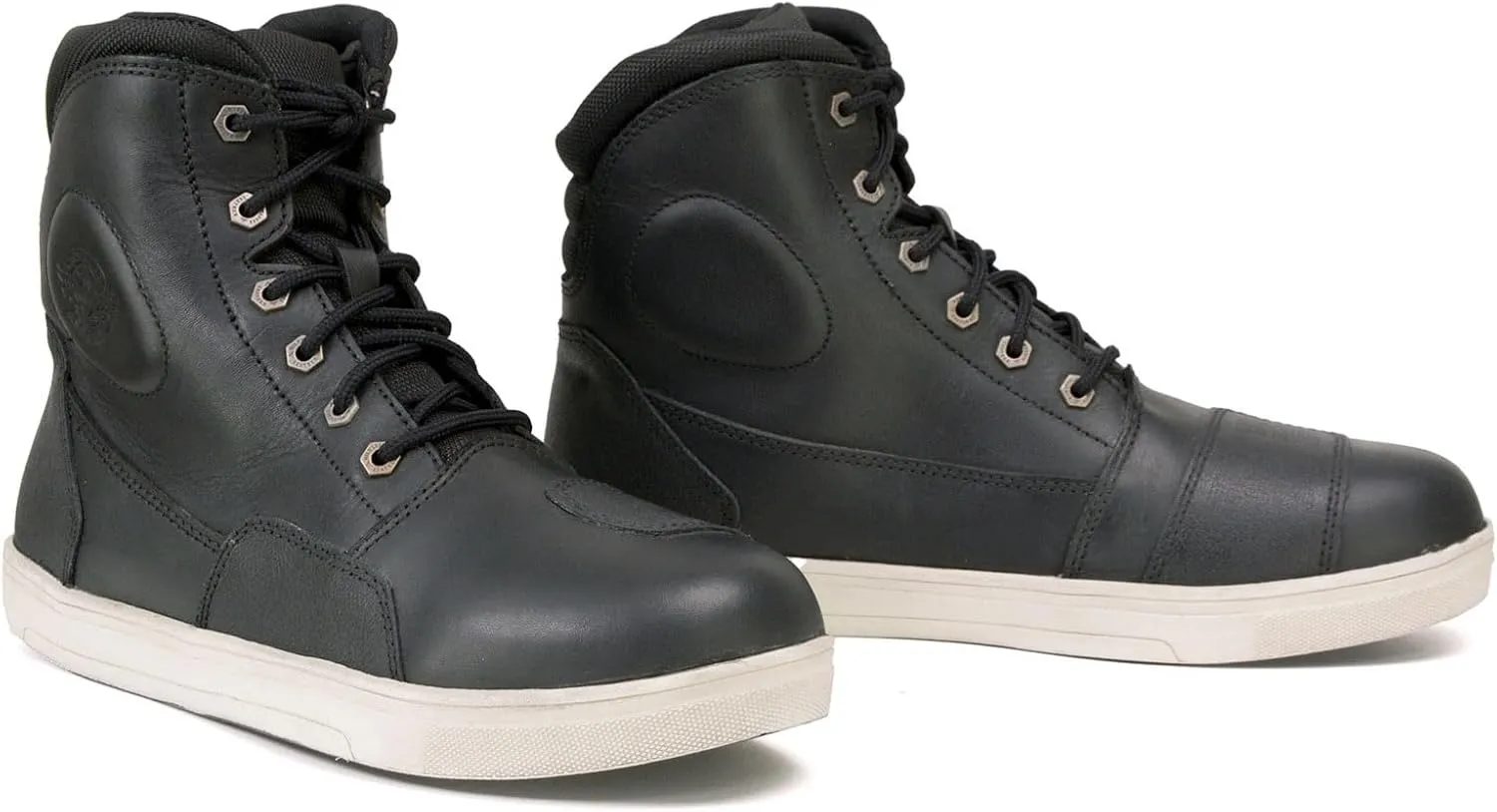 Milwaukee Leather MBM9002 Men's Black Leather Reinforced Street Biker Riding Shoes w/Shift Protect Ankle Support - 11