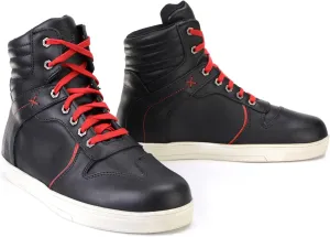 Milwaukee Leather MBM9102 Men's Black Leather with Red Shoe Lace Reinforced Street Riding Shoes w/Ankle Support - 7