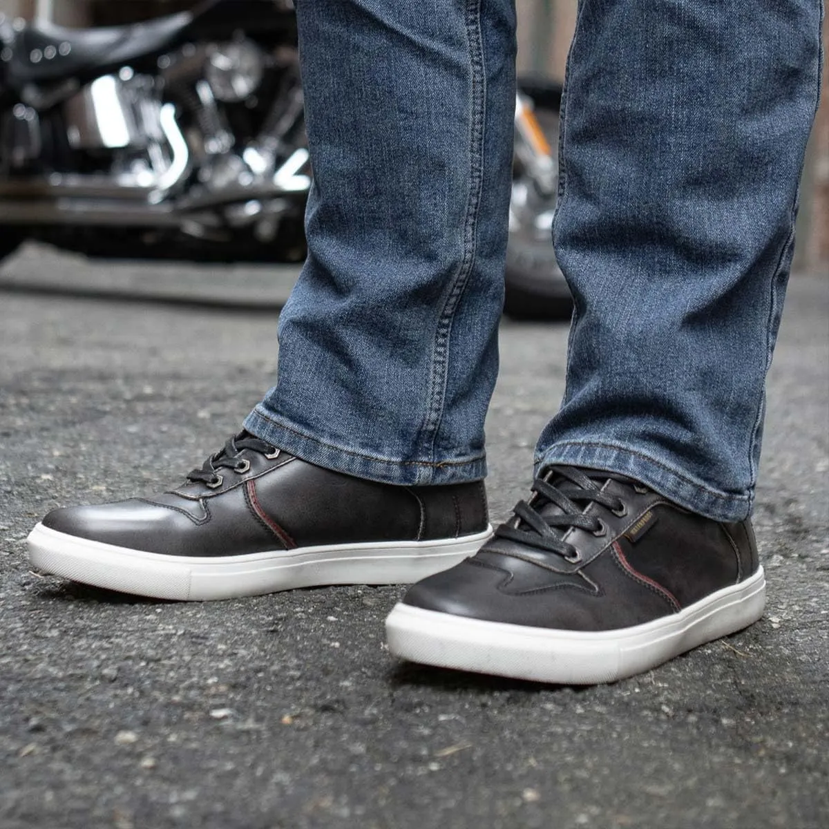 Milwaukee Leather MBM9152 Men's Black Leather High-Top Biker Riding Waterproof Shoes Reinforced w/Ankle Support