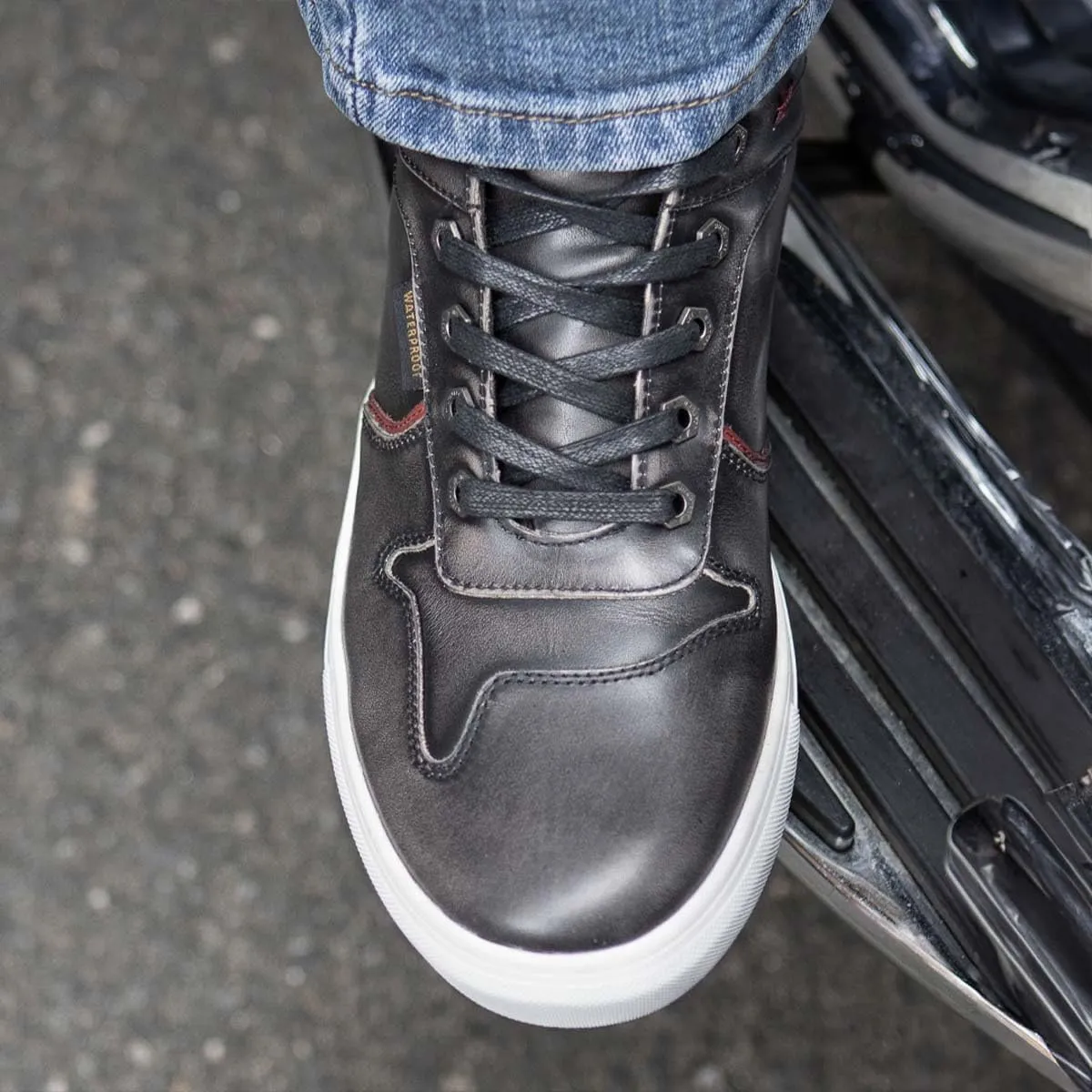 Milwaukee Leather MBM9152 Men's Black Leather High-Top Biker Riding Waterproof Shoes Reinforced w/Ankle Support