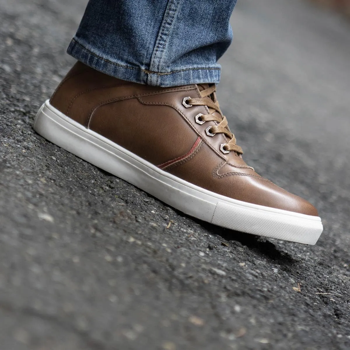 Milwaukee Leather MBM9154 Men's Cognac Leather High-Top Reinforced Street Riding Waterproof Shoes w/Ankle Support - 12