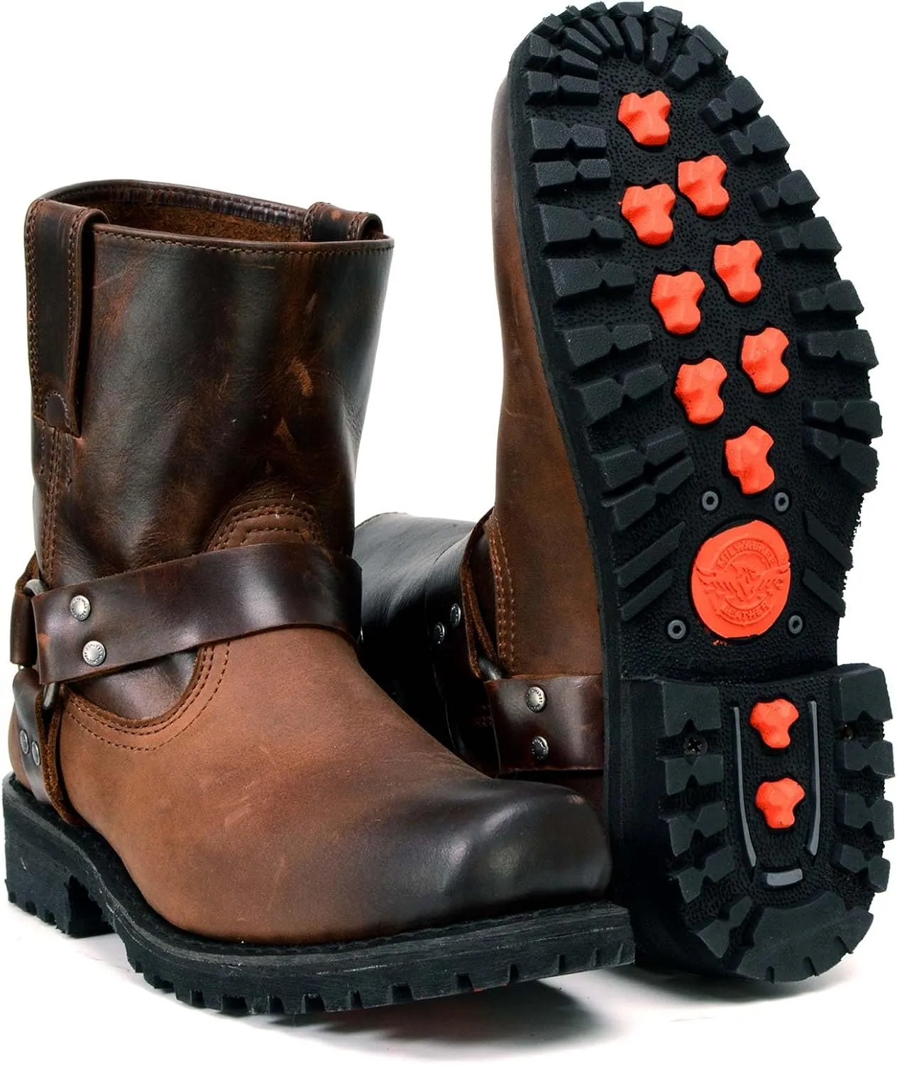 Milwaukee Leather Men's Classic Premium Leather Harness Motorcycle Boots Collection - 10