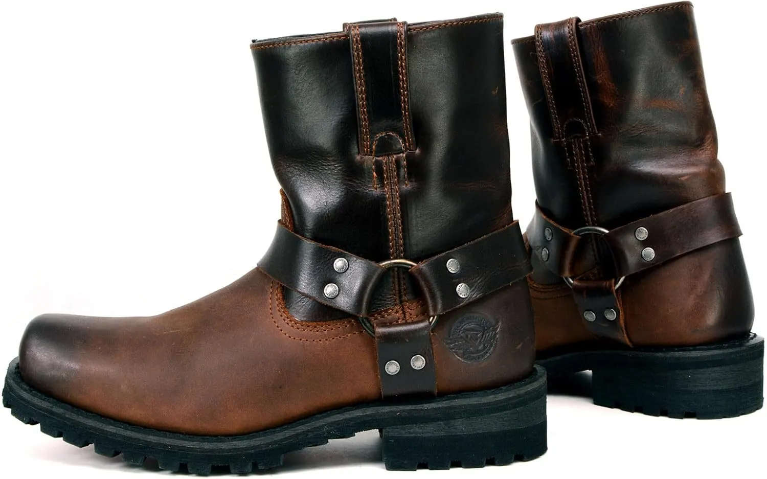 Milwaukee Leather Men's Classic Premium Leather Harness Motorcycle Boots Collection - 10