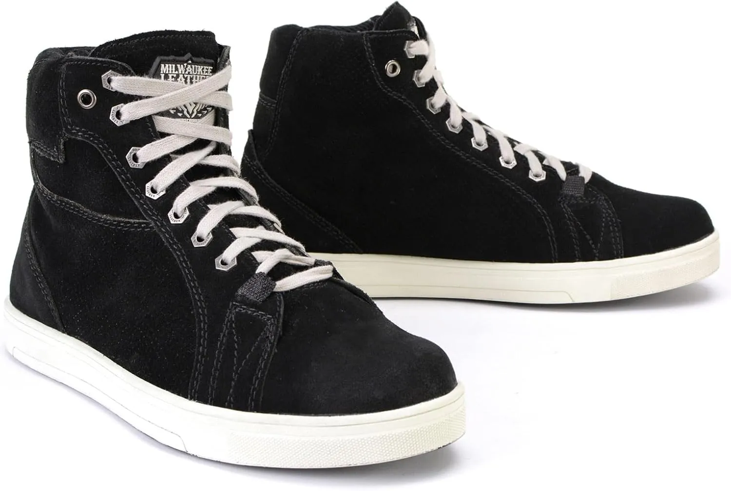 Milwaukee Leather Men's Motorcycle Reinforced Street Biker Casual Riding Shoes Leather Suede Canvas - 7