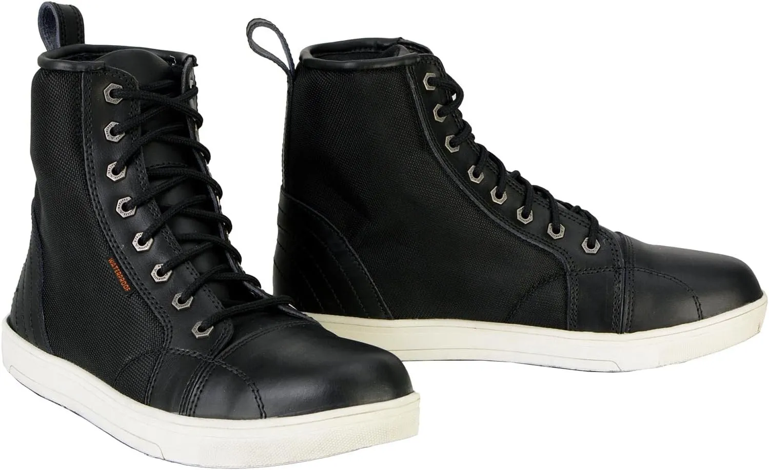 Milwaukee Leather Men's Motorcycle Reinforced Street Biker Casual Riding Shoes Leather Suede Canvas - 8