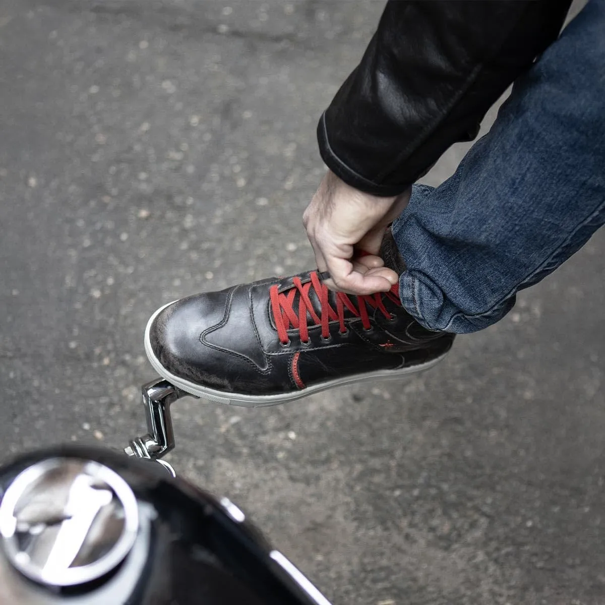 Milwaukee Leather Men's Motorcycle Reinforced Street Biker Casual Riding Shoes Leather Suede Canvas - 9