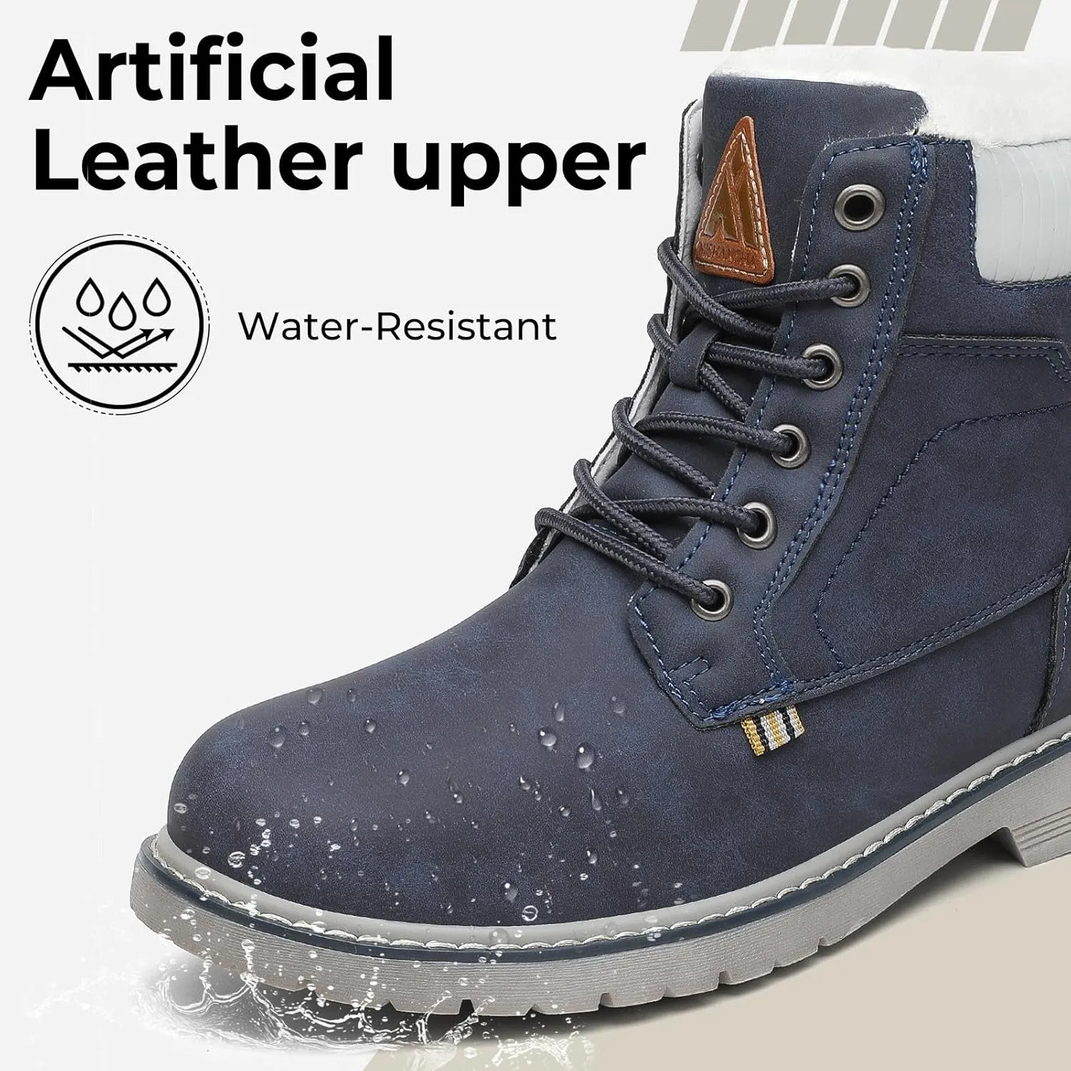 Mishansha Mens Womens Winter Hiking Boots Waterproof Non Slip Warm Lined Snow Boots for Outdoor Trekking