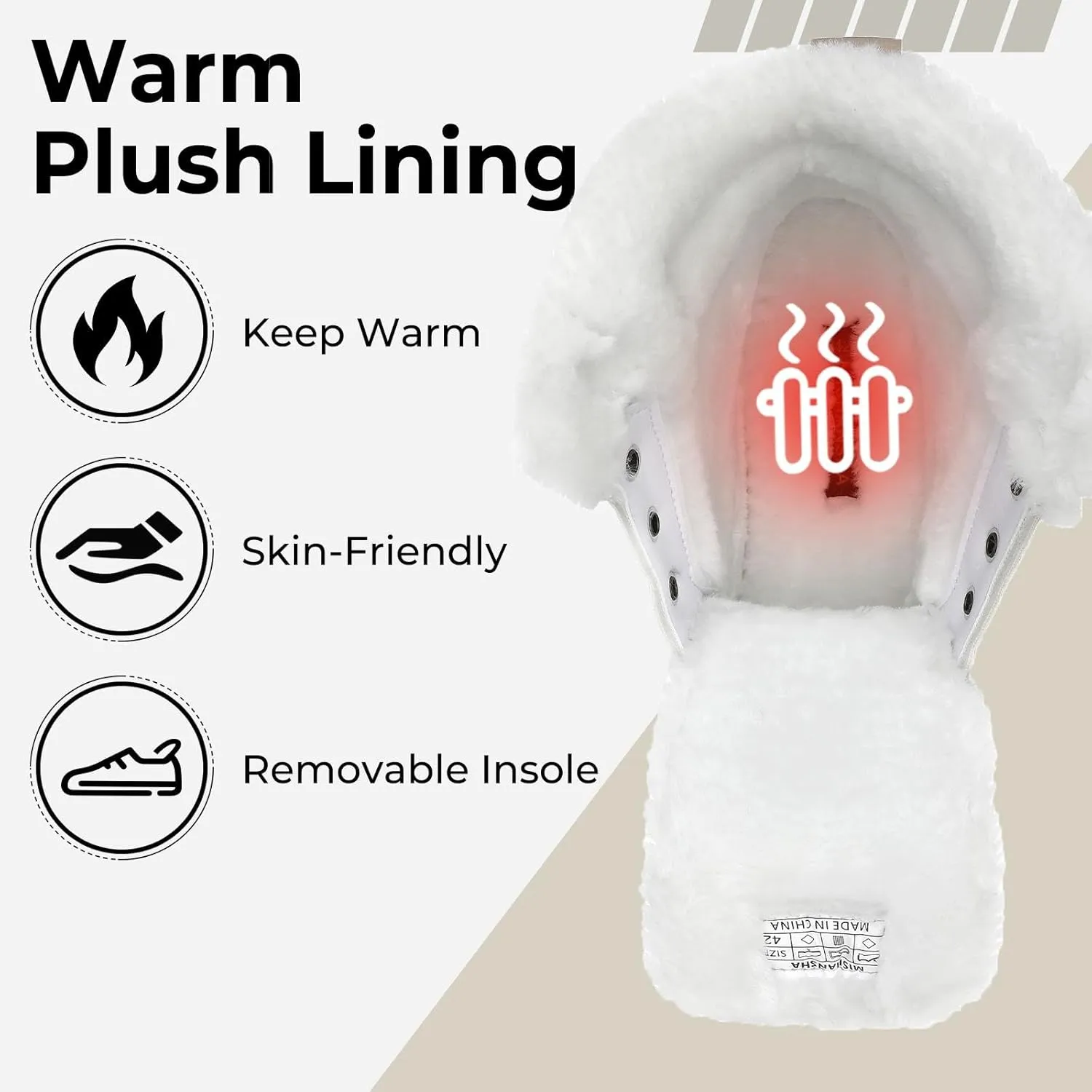 Mishansha Mens Womens Winter Hiking Boots Waterproof Non Slip Warm Lined Snow Boots for Outdoor Trekking