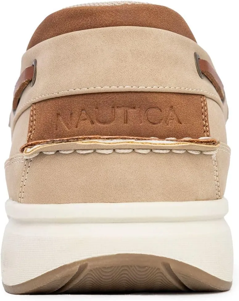 Nautica Men's Lace-Up Moccasin Boat Shoes - Cushioned Insole Casual Deck Loafers for Walking Comfort - Zapato