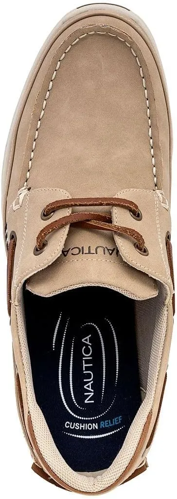 Nautica Men's Lace-Up Moccasin Boat Shoes - Cushioned Insole Casual Deck Loafers for Walking Comfort - Zapato