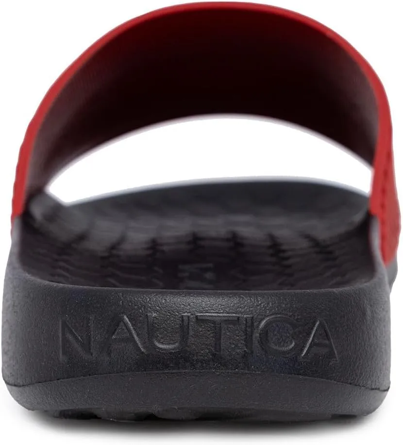 Nautica Men's Slide Sandals – Comfortable Slip-On Pool & Beach Shoes with Cushioned Footbed for Casual Wear