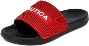 Nautica Men's Slide Sandals – Comfortable Slip-On Pool & Beach Shoes with Cushioned Footbed for Casual Wear