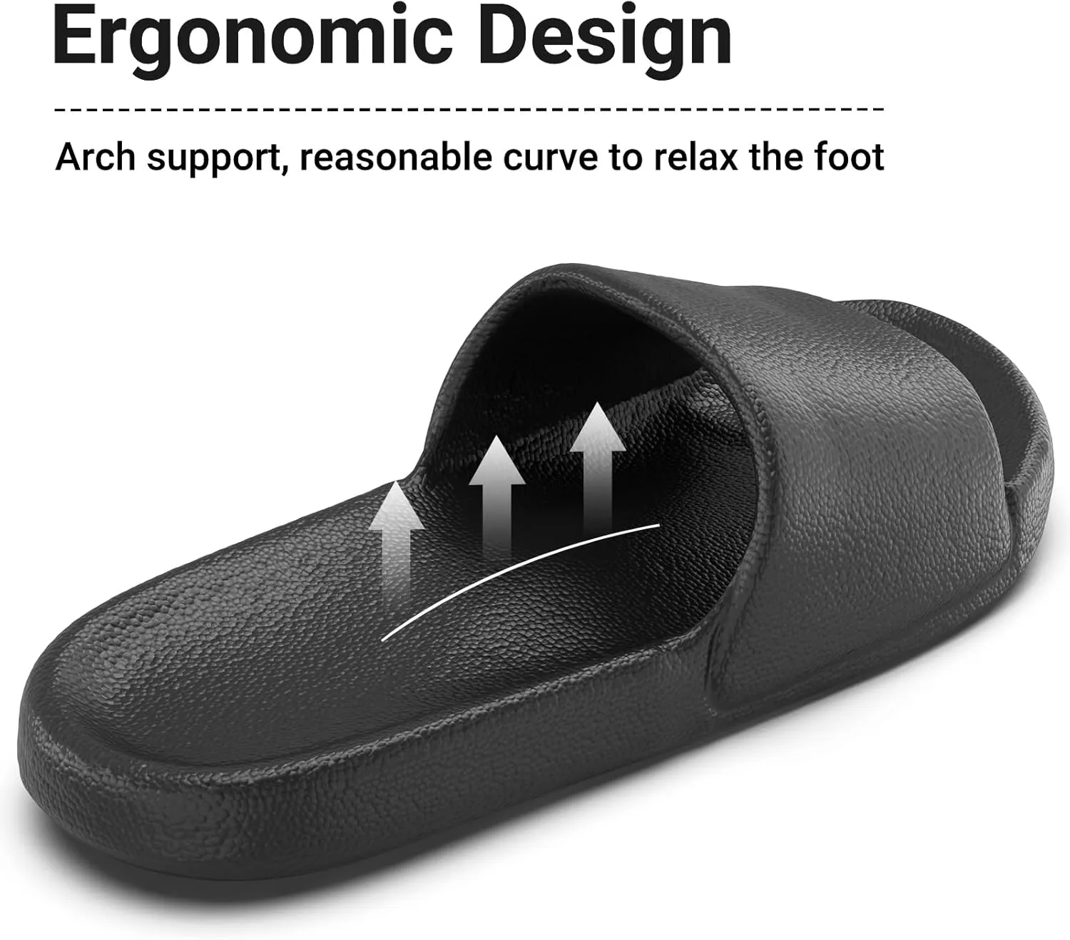 Non-Slip Shower Shoes for Men & Women - House Slippers with Arch Support Quick-Drying, Non-Slip - Cloud Slides Sandals Pool - Perfect for Home, Beach, and Travel
