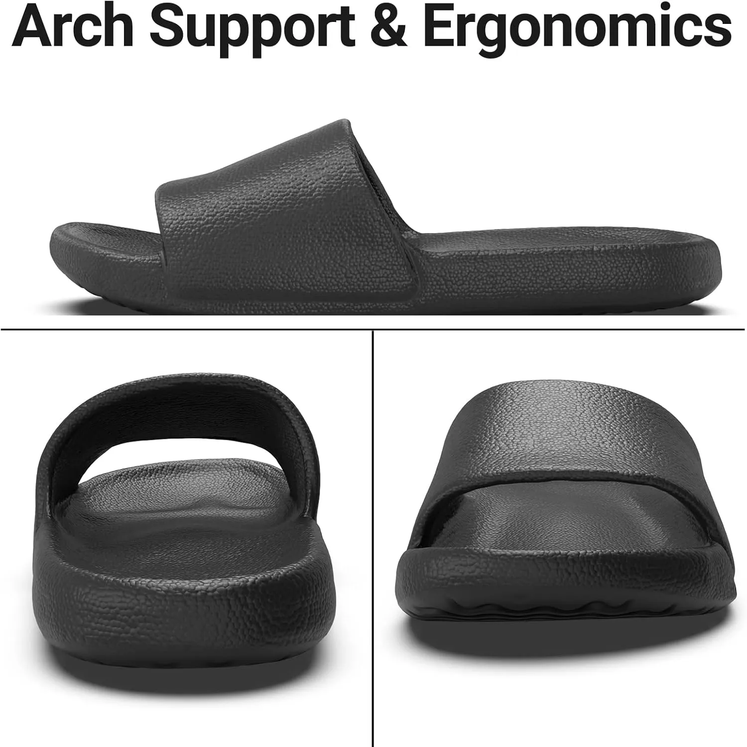 Non-Slip Shower Shoes for Men & Women - House Slippers with Arch Support Quick-Drying, Non-Slip - Cloud Slides Sandals Pool - Perfect for Home, Beach, and Travel