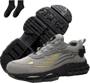 Noozier Safety Shoes, Noozier Safety Shoes Mens Steel Toe, Evontiras Steel Shoe 3 Inch Taller, Steel Toe Power Sneakers, Lightweight, Comfortable, Puncture-Proof Air-Cushioned Safe Sneakers