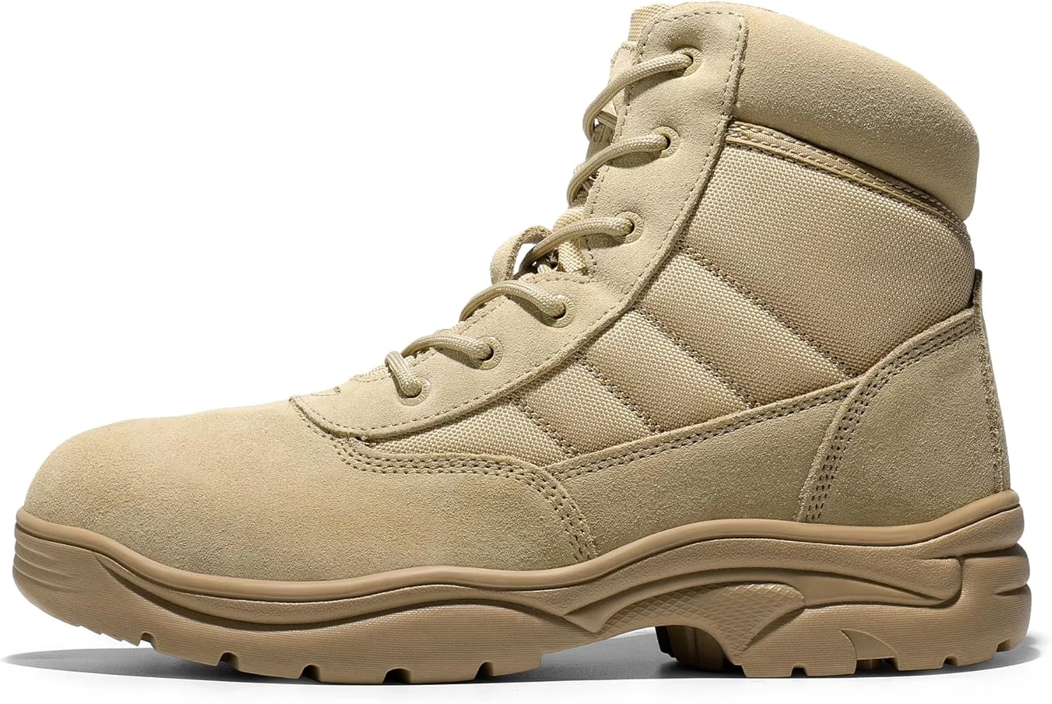 NORTIV 8 Men's Waterproof Tactical Work Boots Leather Outdoor Hiking Military 6 Inches Motorcycle Combat Boots Contractor