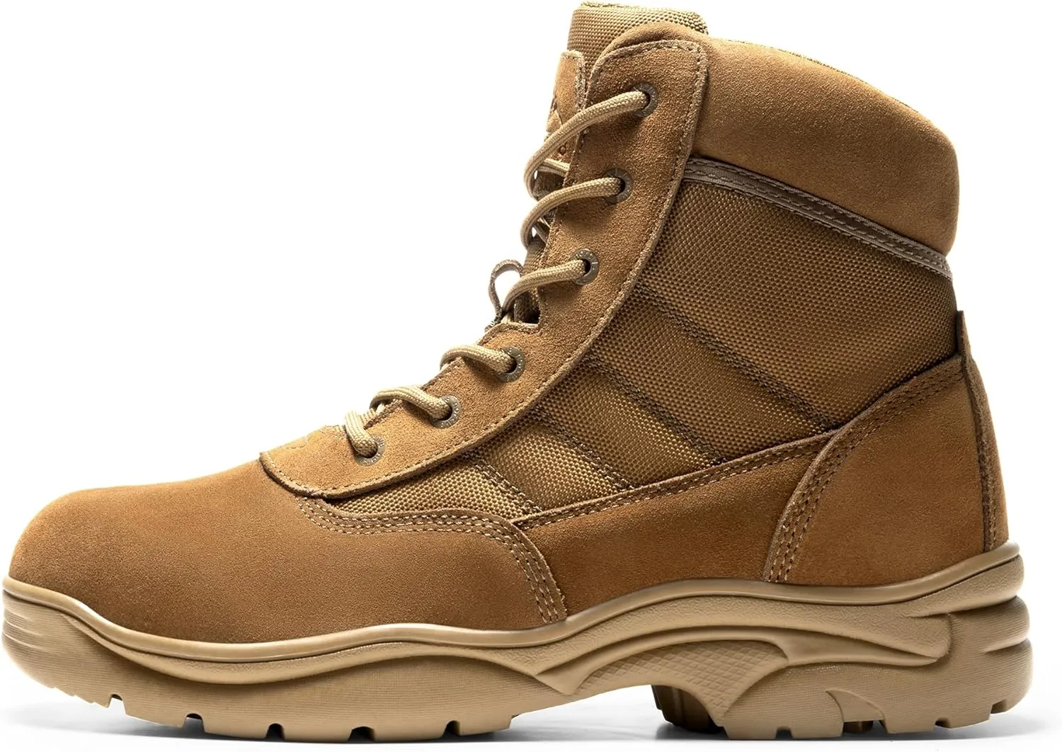 NORTIV 8 Men's Waterproof Tactical Work Boots Leather Outdoor Hiking Military 6 Inches Motorcycle Combat Boots Contractor