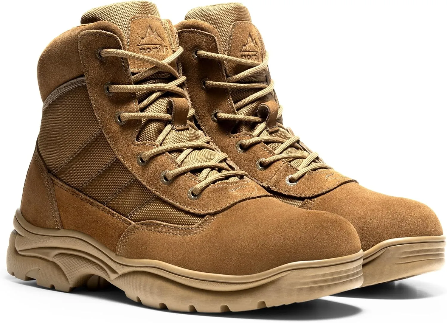 NORTIV 8 Men's Waterproof Tactical Work Boots Leather Outdoor Hiking Military 6 Inches Motorcycle Combat Boots Contractor