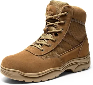 NORTIV 8 Men's Waterproof Tactical Work Boots Leather Outdoor Hiking Military 6 Inches Motorcycle Combat Boots Contractor
