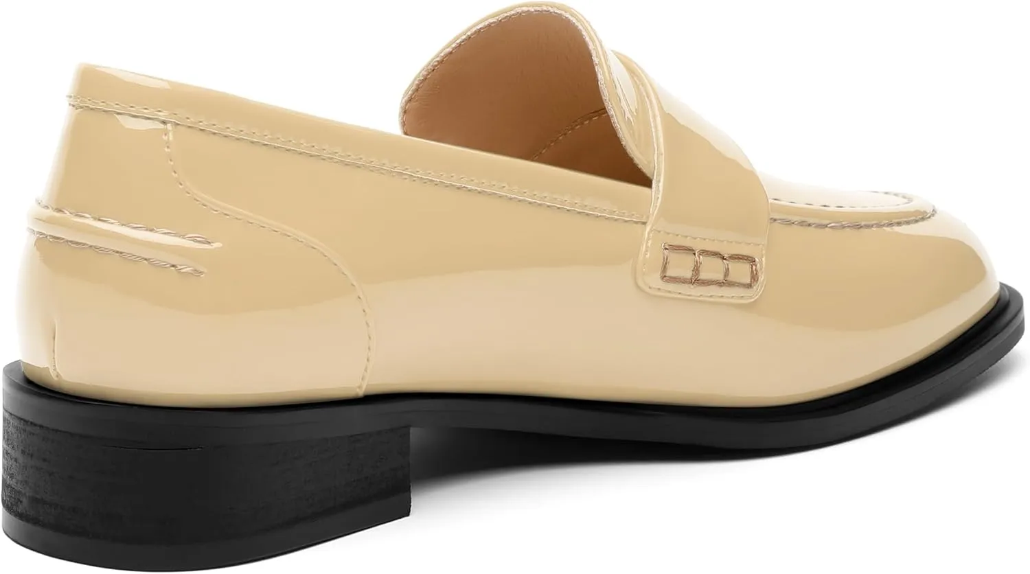 NUMALEO Women's Loafers Penny Loafers & Slip-ons Flats Closed Round Toe Low Heel Shoes 1 Inch Patent Fashion Casual Shoes Comfortable Work Office Flats Dressy Shoes