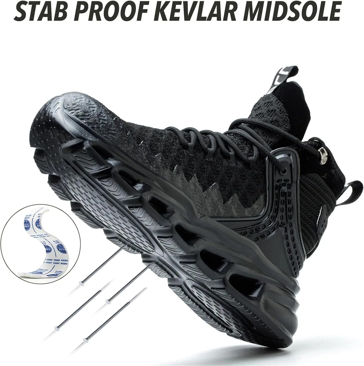 Nutropa Steel Toe Boots for Men Women, Lightweight Work & Safety Shoes Outdoor Protection Footwear Puncture Proof Industrial and Construction Shoes