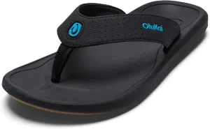OLUKAI Ki'i Men's Beach Sandals, Quick-Dry Flip-Flop Slides, Water Resistant & Lightweight, Compression Molded Footbed & Ultra-Soft Comfort Fit