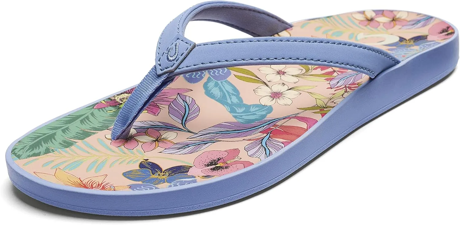 OLUKAI Puawe Women's Beach Sandal, Water-Friendly Flip-Flop Slides, All-Day Wear & Ultra-Soft Comfort Fit