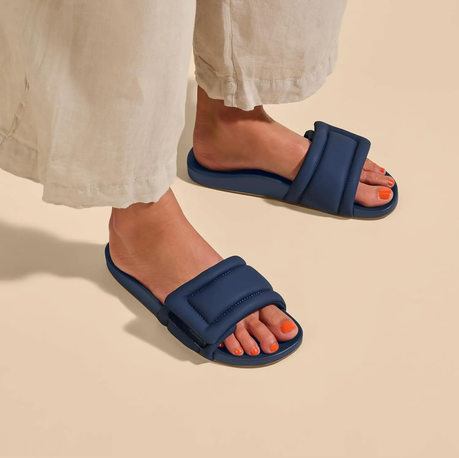 OLUKAI Sunbeam Women's Slide Sandals, Everyday Stylish Shoe, All-Day Comfort & Water-Friendly, Wet-Grip Rubber & Arch Support