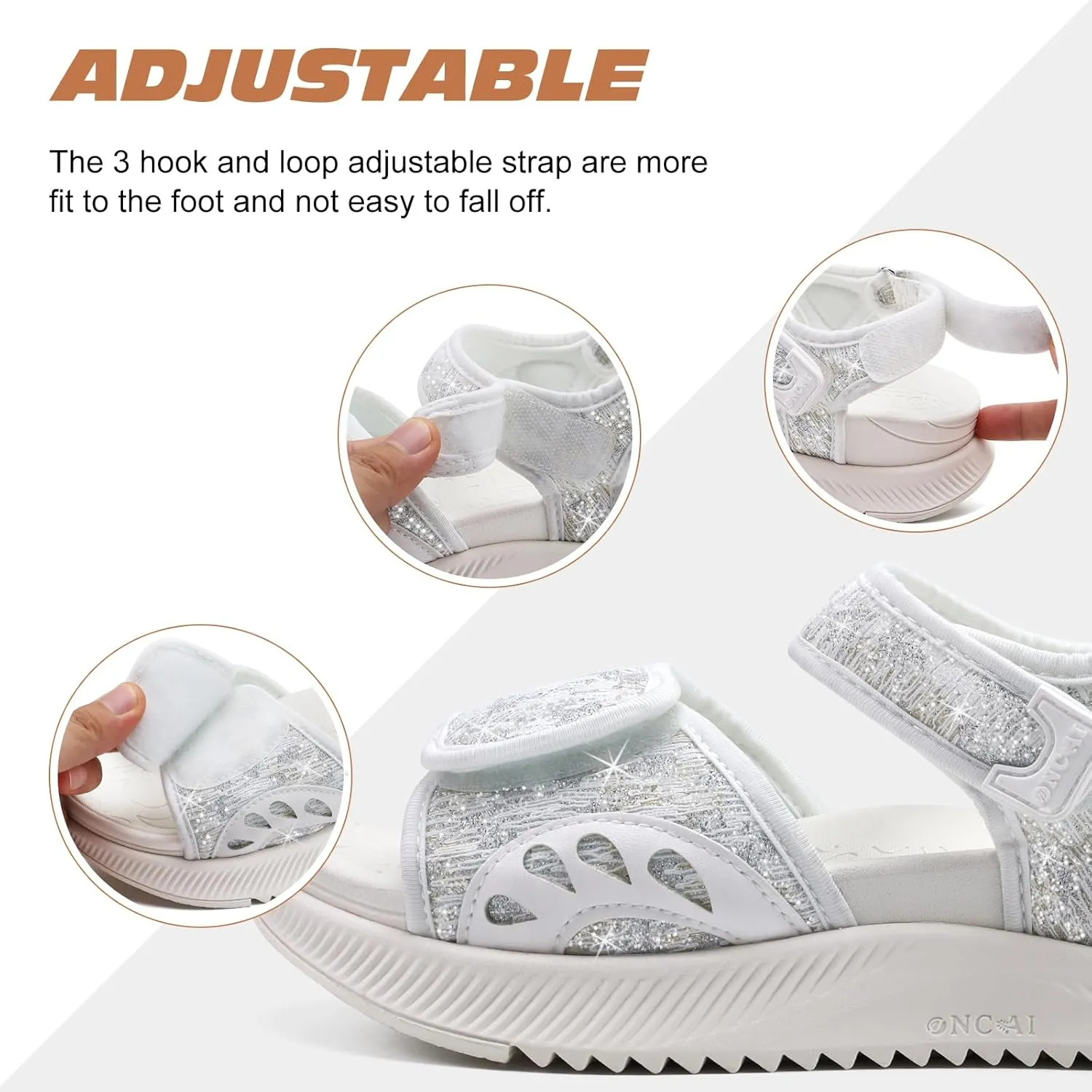 ONCAI Walking Sandals Women,Arch Support Hiking Sandals with Orthotic Outdoor Footbed for Plantar Fasciitis,Water Athletic Platform Sandalias Mujer with 3 Adjustable Strap (US Size 6-12)