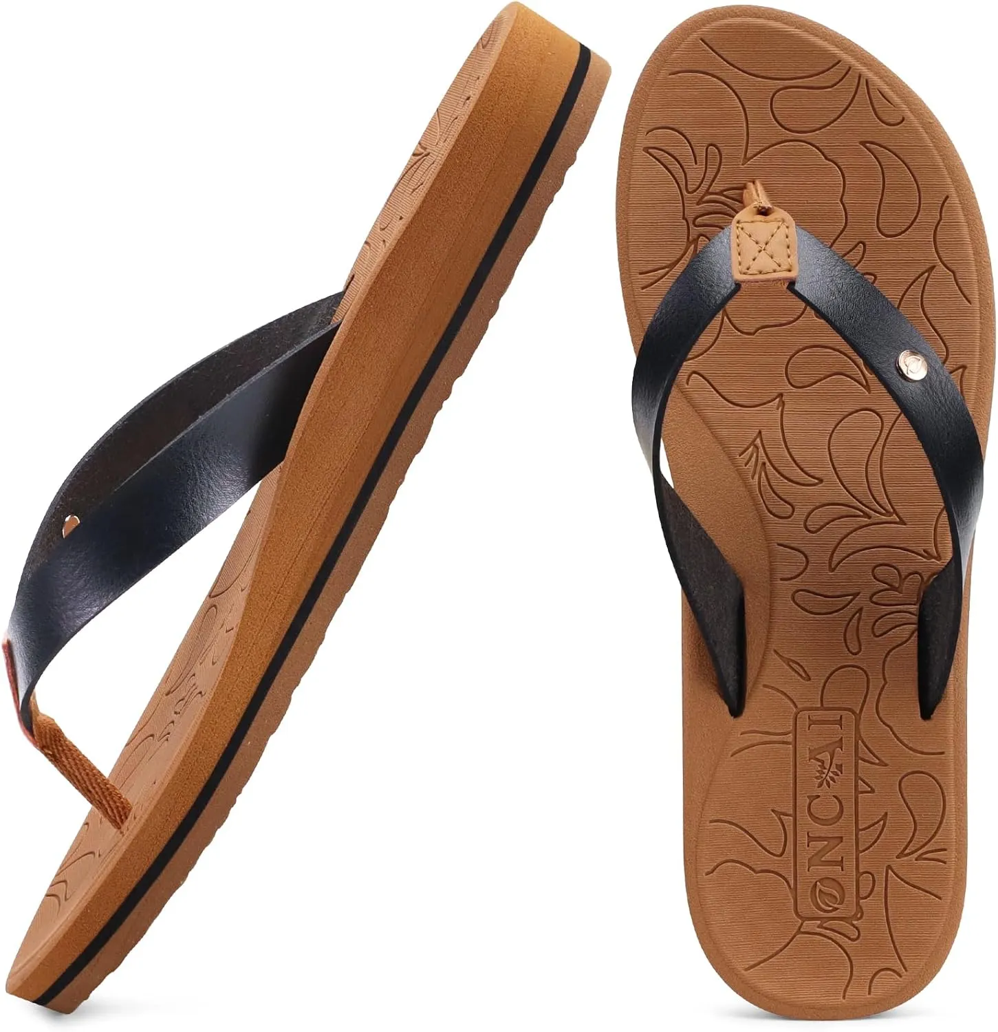 ONCAI Women's Flip Flops Arch Support Yoga Mat Summer Beach Woman Thong Sandals with Orthotic Rubber Soles(US Size 5-11)
