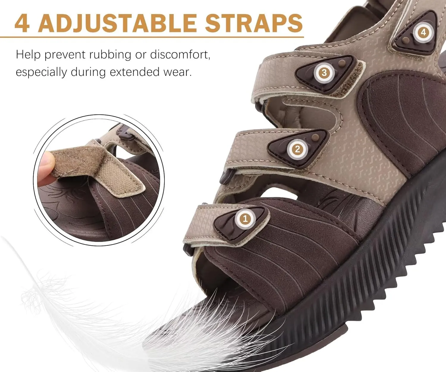 ONCAI Women's Hiking Sandals with Arch Support Walking Sports Sandals Woman Outdoor Orthotic Footbed for Plantar Fasciitis Water Summer Sandalias Mujer with Adjustable Strap