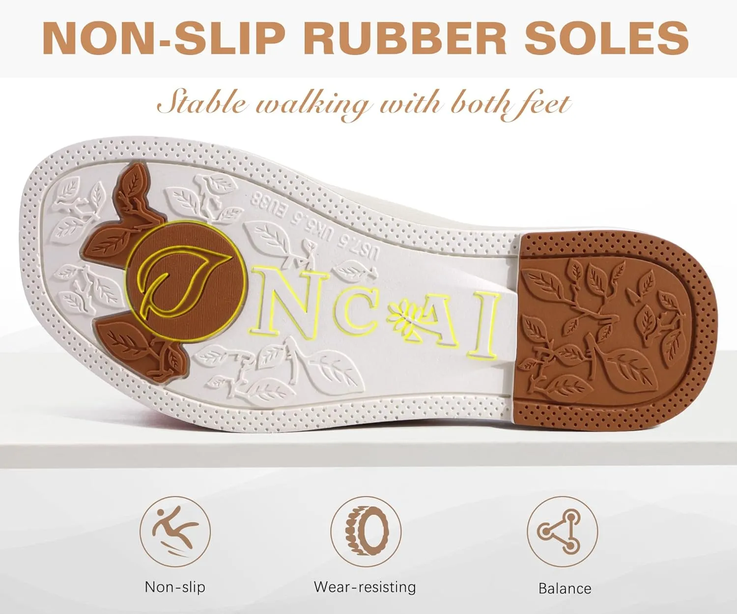 ONCAI Womens Sandals,Flat Dressy Square Toe Summer Beach Slides for Ladies Comfortable with Non-slip Rubber Soles Size US 6-11