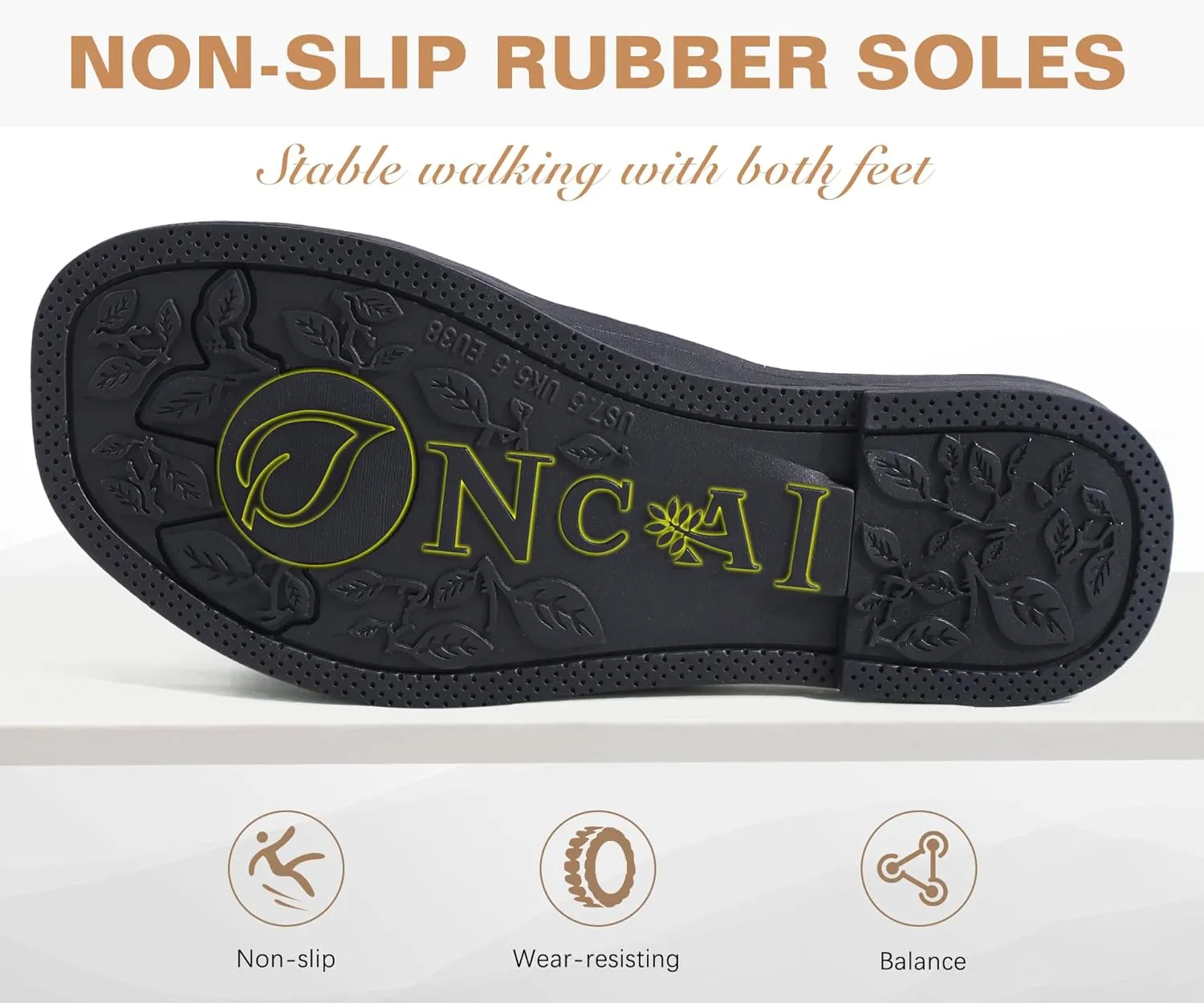 ONCAI Womens Sandals,Flat Dressy Square Toe Summer Beach Slides for Ladies Comfortable with Non-slip Rubber Soles Size US 6-11