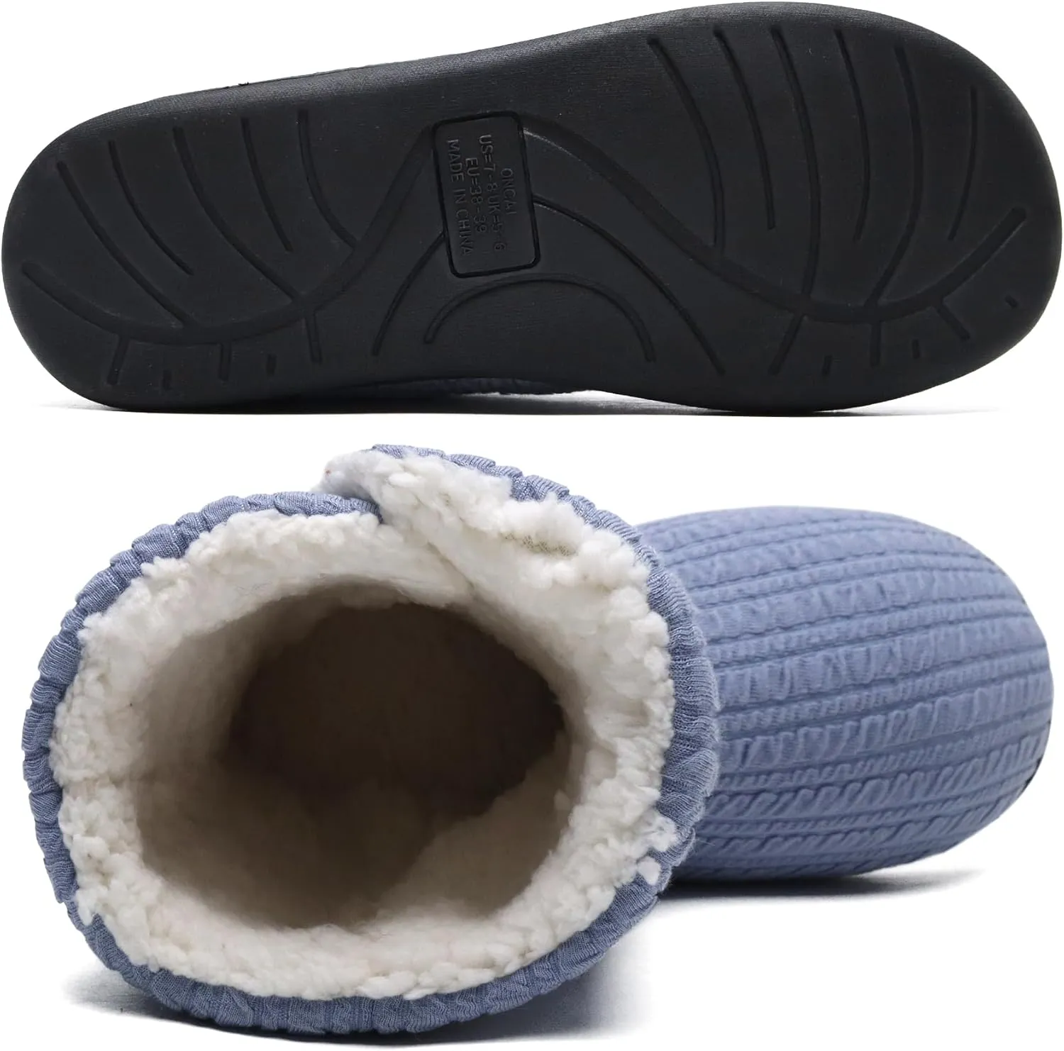 ONCAI Women's Slippers Comfort Knit Boots Winter Warm Outdoor Indoor Shoes