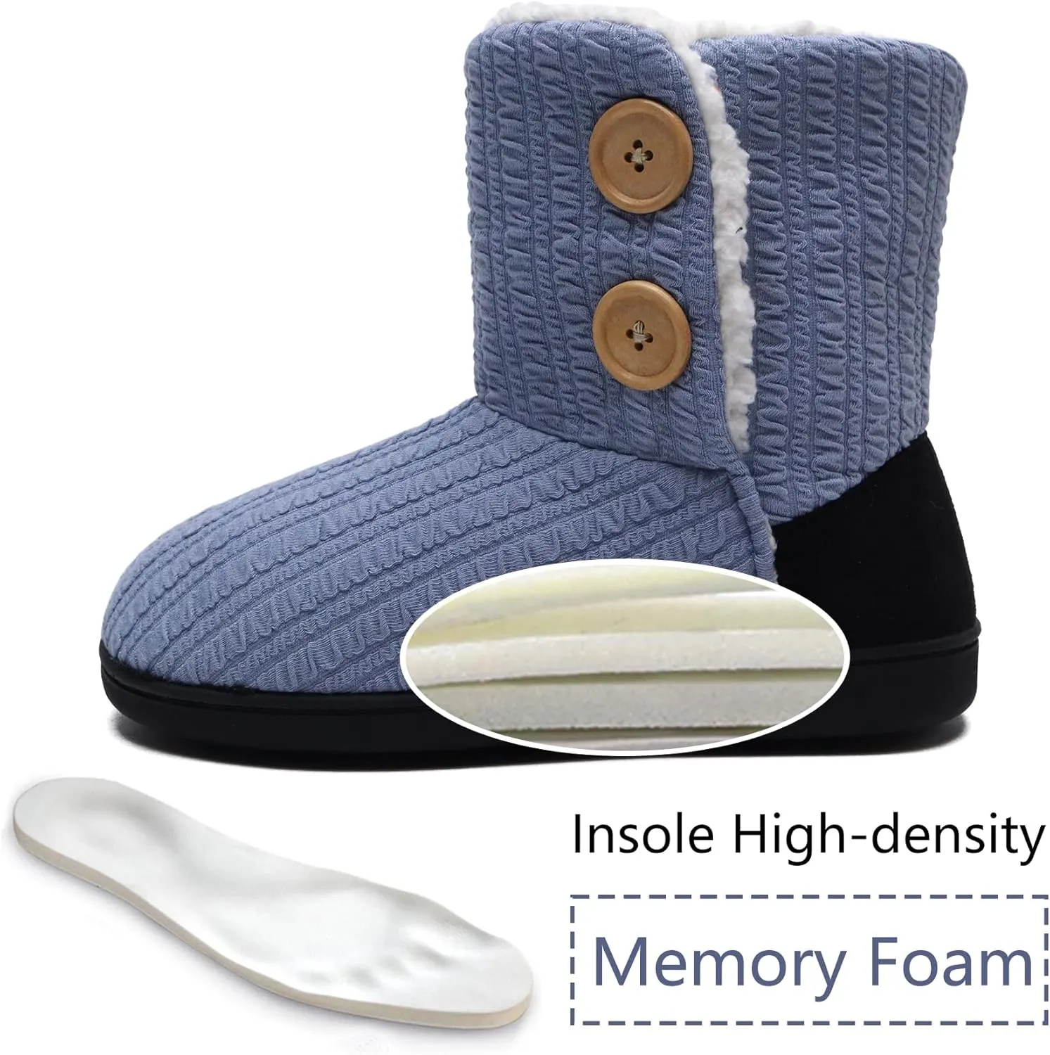 ONCAI Women's Slippers Comfort Knit Boots Winter Warm Outdoor Indoor Shoes
