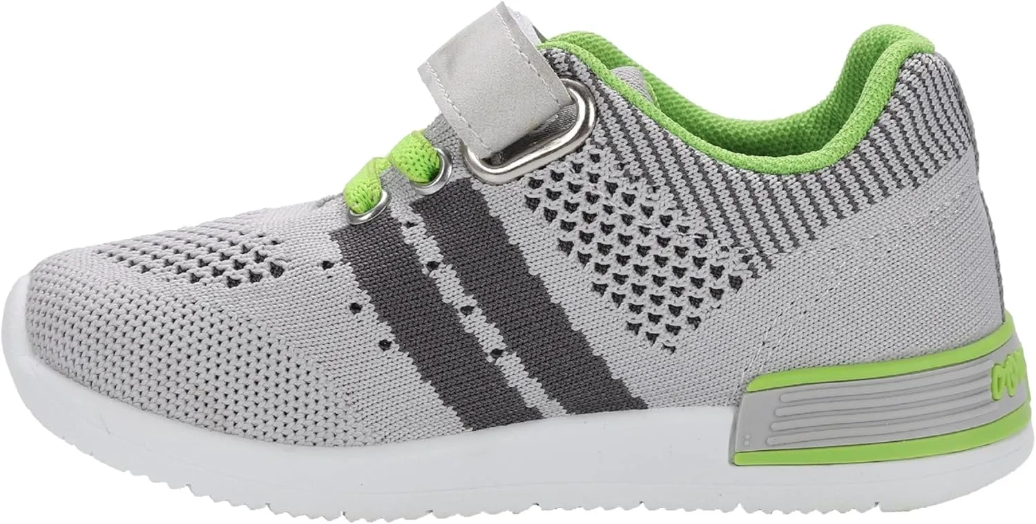 Oomphies Wynn Boys Athletic Sneakers – Breathable Knit Upper, Hook & Loop Closure, Cushioned Insole & Lightweight Design