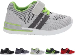 Oomphies Wynn Boys Athletic Sneakers – Breathable Knit Upper, Hook & Loop Closure, Cushioned Insole & Lightweight Design