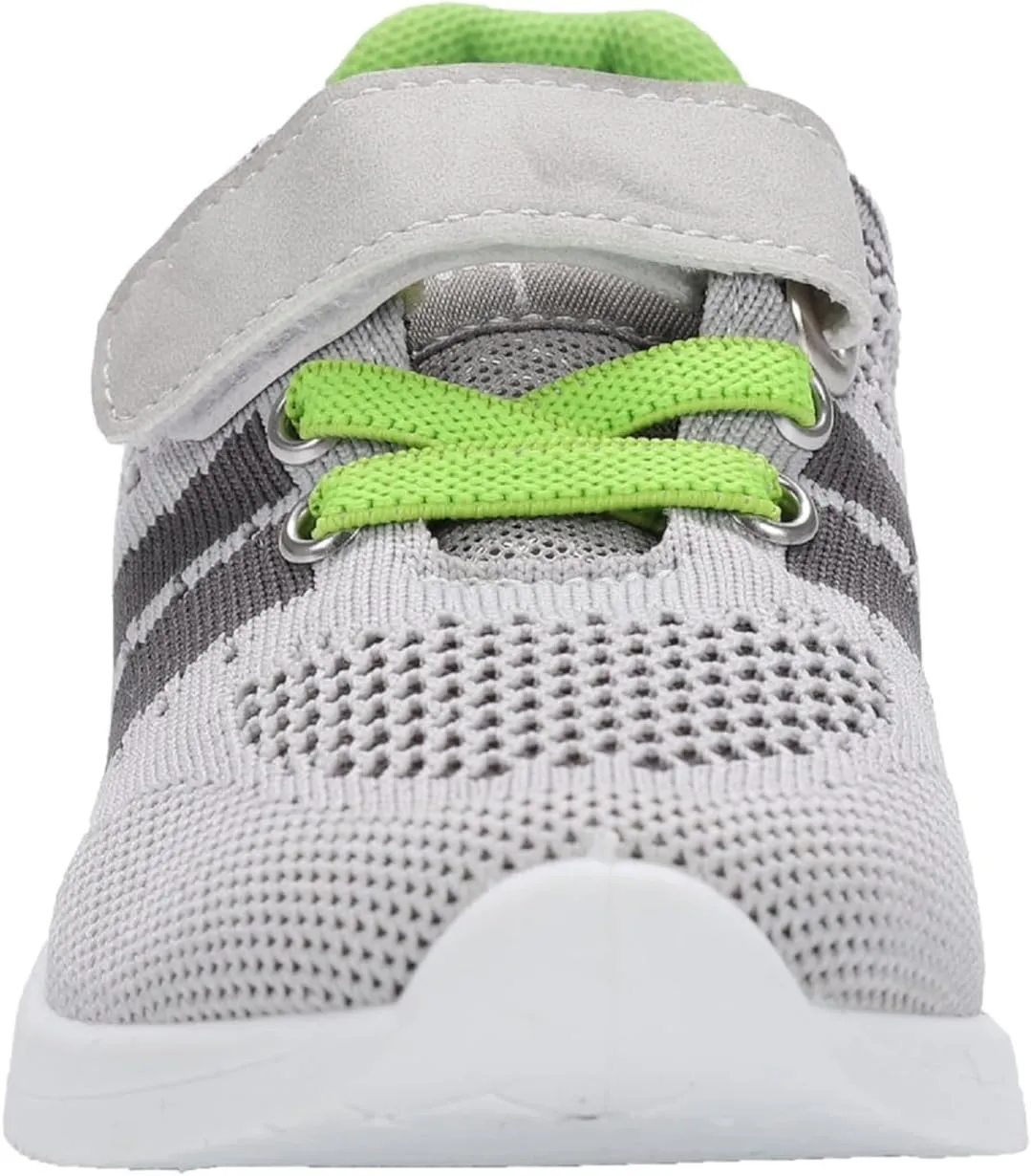 Oomphies Wynn Boys Athletic Sneakers – Breathable Knit Upper, Hook & Loop Closure, Cushioned Insole & Lightweight Design