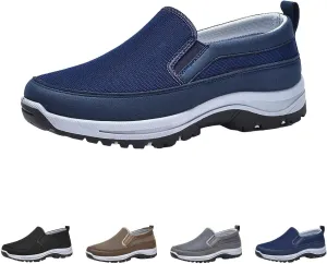 Orthoture Mens Shoes Orthowalkway Mens Shoes Walking Shoes Men Outdoor Casual Arch Support Slip-On Canvas Loafers