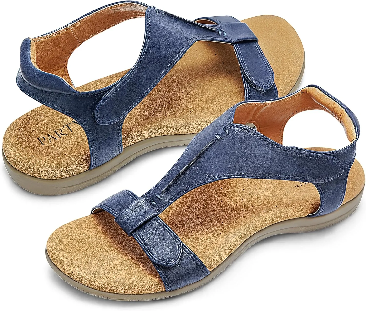 PARTY Women's Open Toe Sandals Arch Support and Adjustable Straps Comfortable Sandals for Walking