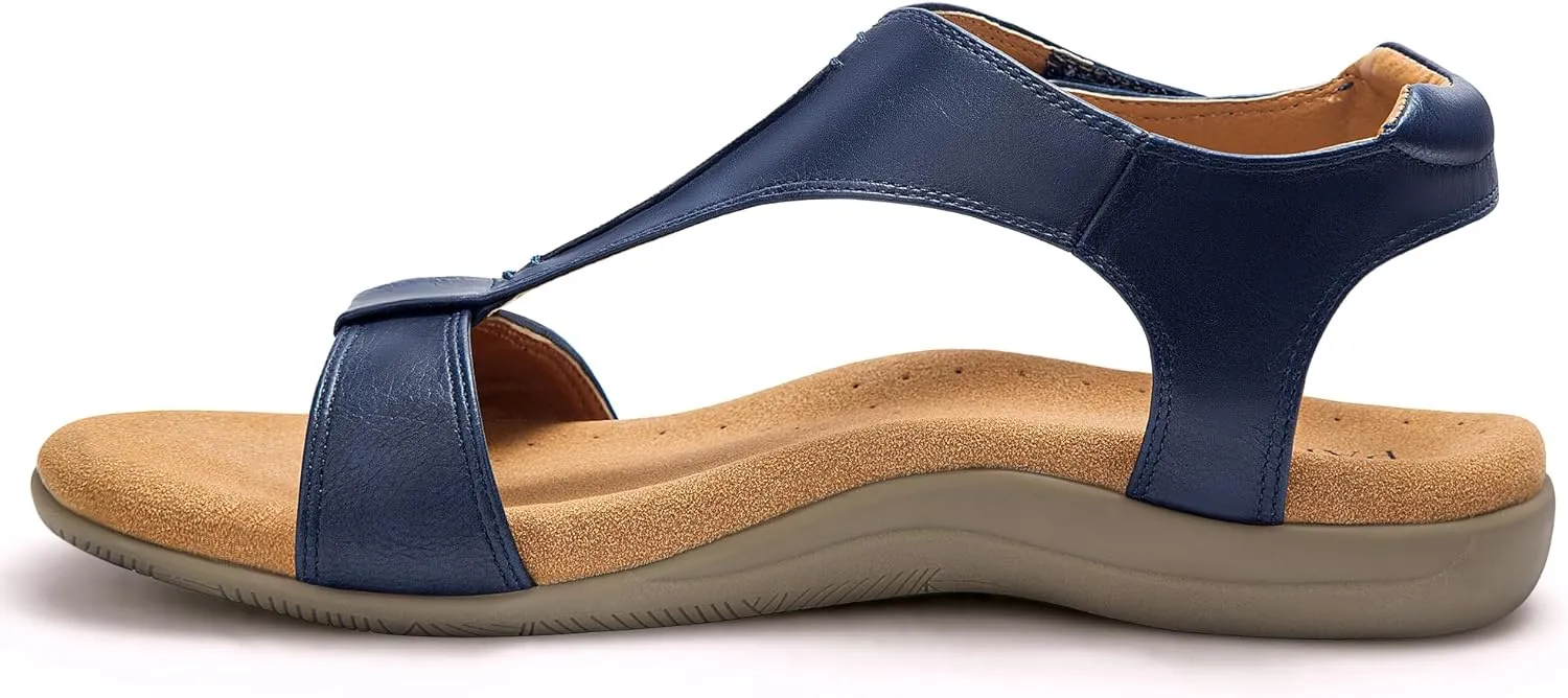 PARTY Women's Open Toe Sandals Arch Support and Adjustable Straps Comfortable Sandals for Walking