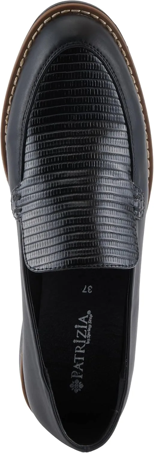 PATRIZIA Women's Mado Croco Loafers with Mini Croco Print, Decorative Stitching, and Comfortable Fit