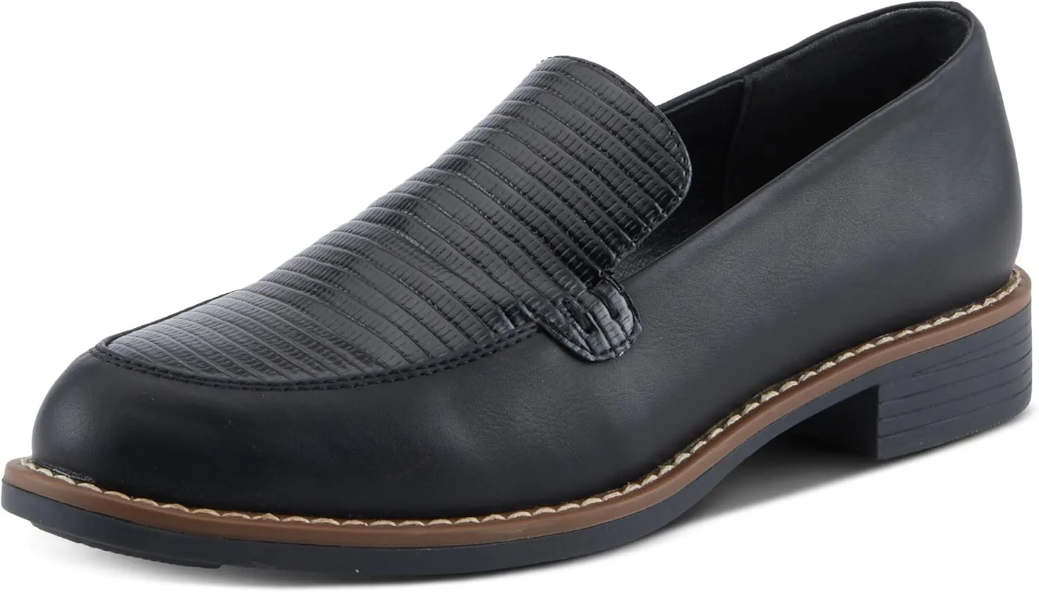 PATRIZIA Women's Mado Croco Loafers with Mini Croco Print, Decorative Stitching, and Comfortable Fit