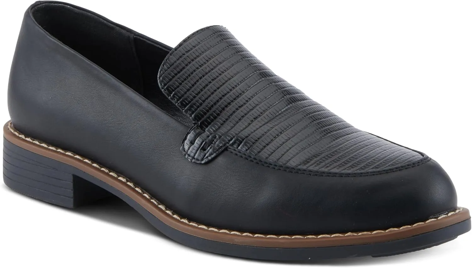 PATRIZIA Women's Mado Croco Loafers with Mini Croco Print, Decorative Stitching, and Comfortable Fit