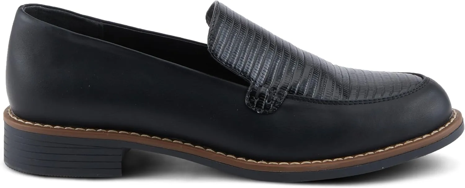 PATRIZIA Women's Mado Croco Loafers with Mini Croco Print, Decorative Stitching, and Comfortable Fit
