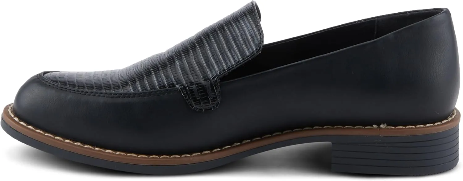 PATRIZIA Women's Mado Croco Loafers with Mini Croco Print, Decorative Stitching, and Comfortable Fit