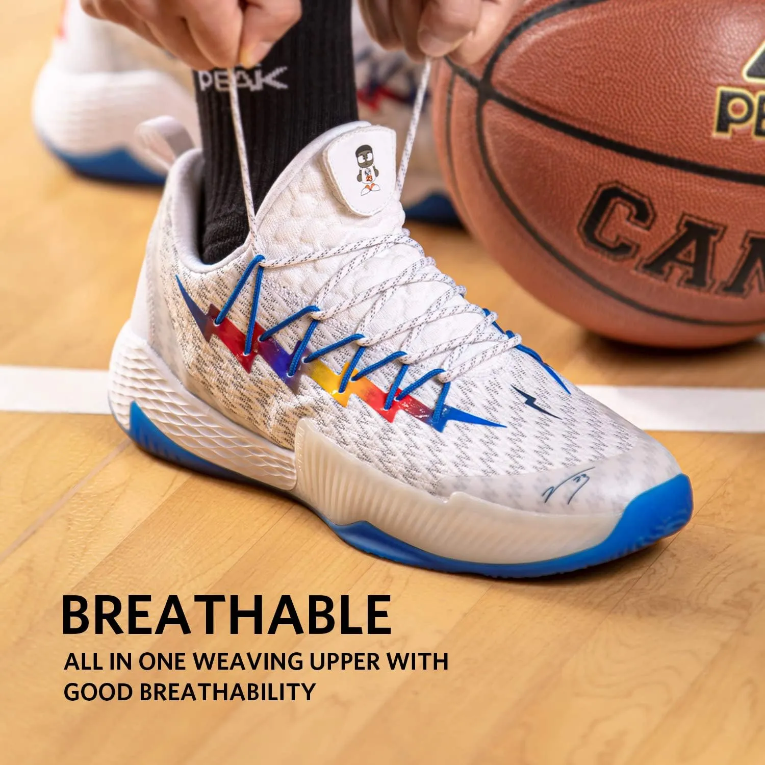 PEAK Men's Sneakers, Lou Williams Lightning Sport Shoes for Basketball, Running, Walking