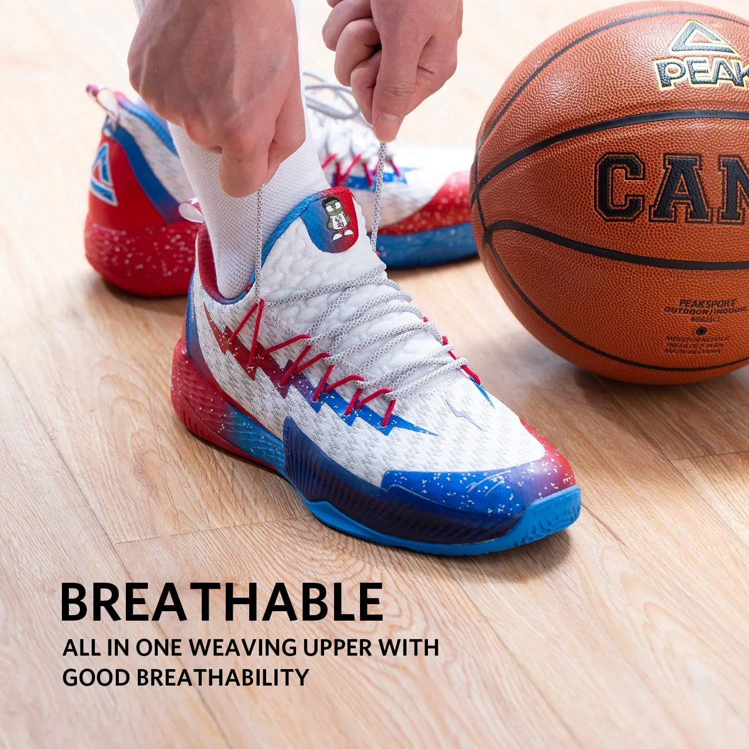 PEAK Men's Sneakers, Lou Williams Lightning Sport Shoes for Basketball, Running, Walking
